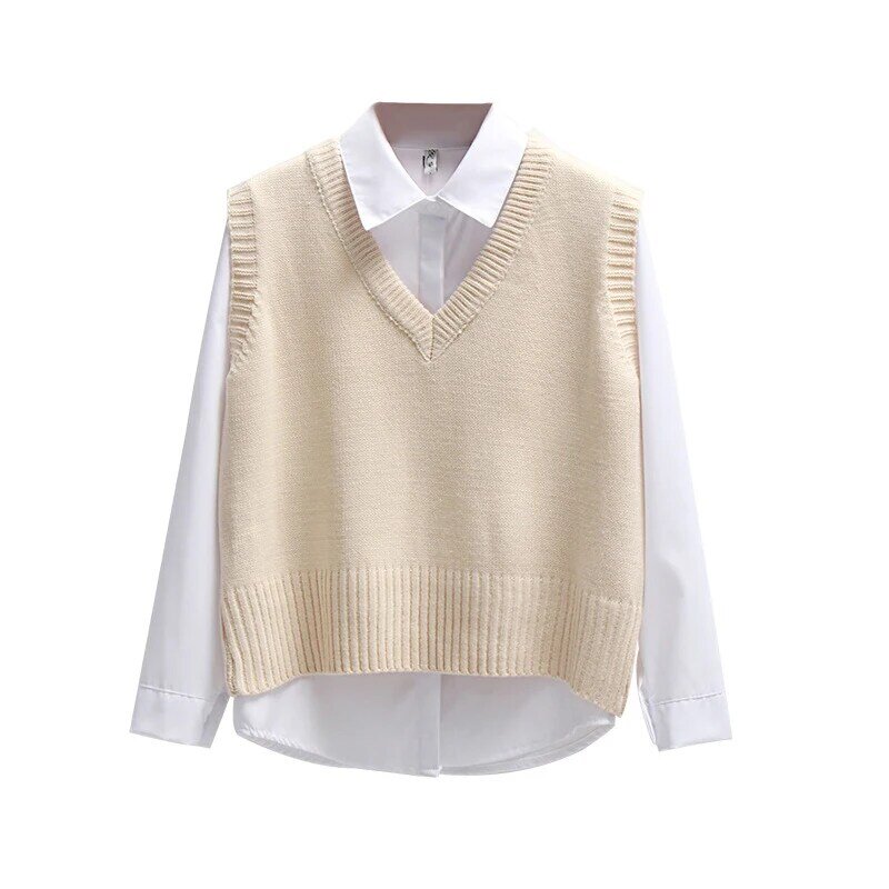 Blusa de encaje con manga de pétalos para mujer, camisa de retazos de encaje con flores ahuecadas, blusa blanca con cuello alto y botones para otoño, 12419