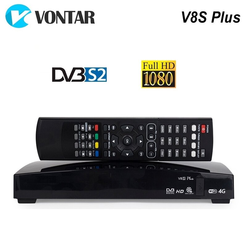 V vontar openbox v8s plus 1080p hd completo DVB-S2 receptor de satélite digital suporte rt5370 usb wifi youtube dvb s2 conjunto caixa superior