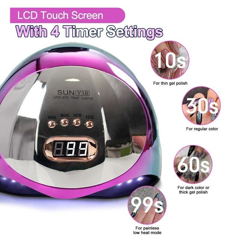 Sèche-ongles avec écran tactile LCD, 54led, réglage de la minuterie, capteur automatique intelligent, lampe pour Salon de manucure, équipement d'art des ongles