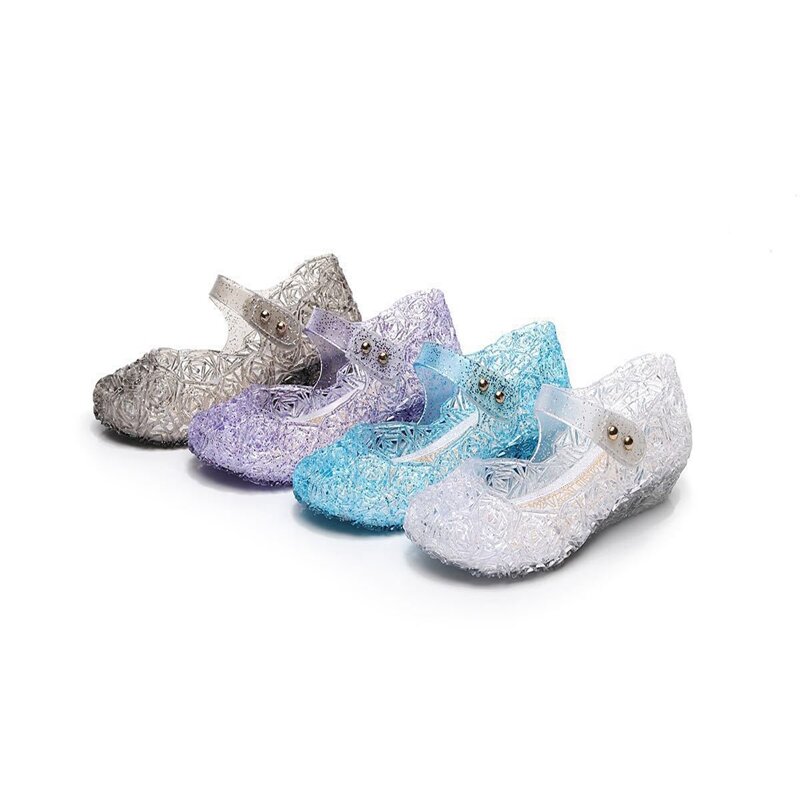 小さな女の子のためのウェッジプラットフォーム付きサンダル,子供のためのプリンセスパーティーのためのハイヒールの靴