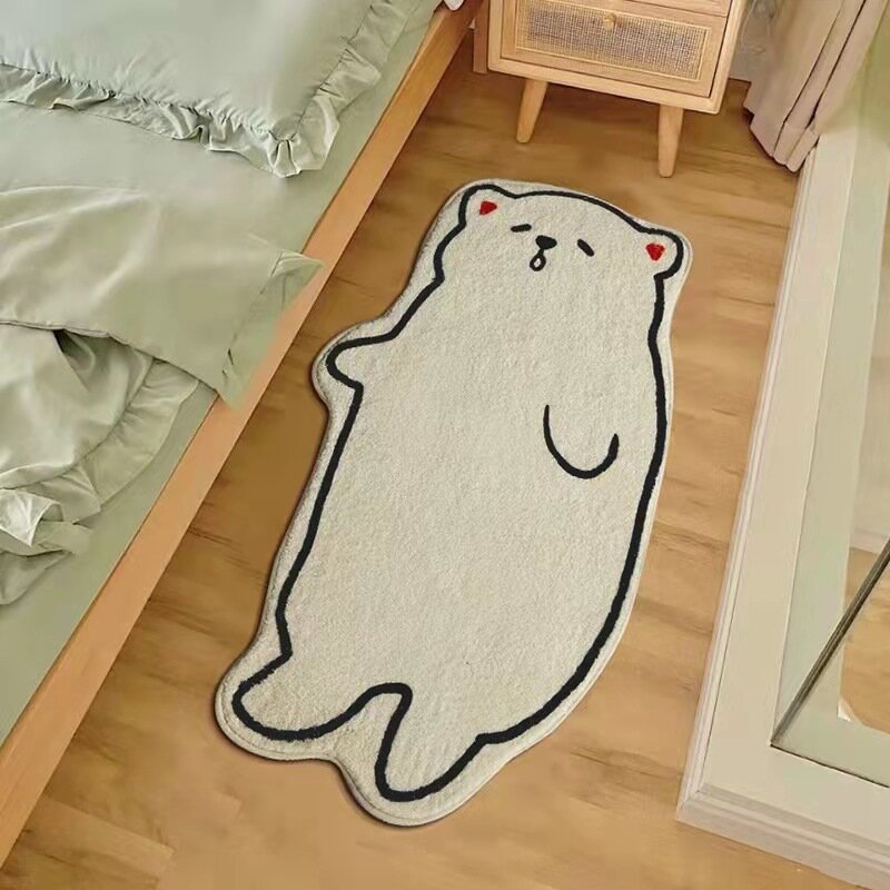 Cartoon Cat Rug Creative Sleepy Cat  Carpet Cute Dog Plush Door Mat Soft Non-slip Animal Floor Mat for Living Room Home Decor
