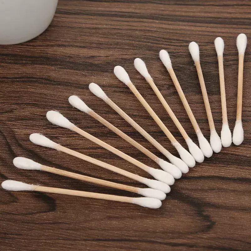 100/30pcs Pack Double Head Cotton Swab Women Makeup Cotton Buds Tip Medical Wood Sticks Nose Ears Cleaning Health Care Tools