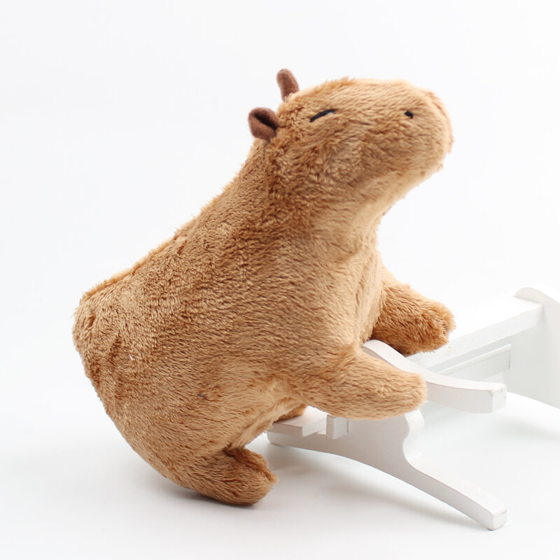 Simulación de animales de Peluche Capybara, muñecos suaves de la vida Real, juguetes para niños, regalo de Navidad, 18cm