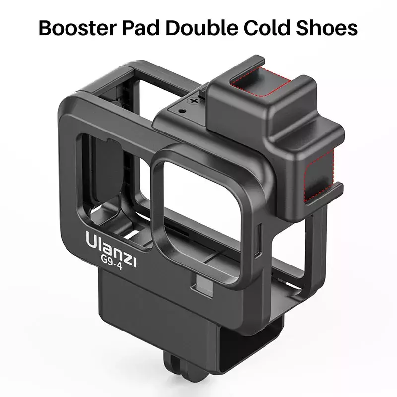 Ulanzi G9-4 GoPro 10 9 Plastic Camera Cage For GoPro Hero 9 Black Housing Case Mic and Fill Light Cold Shoe Vlog Accessories