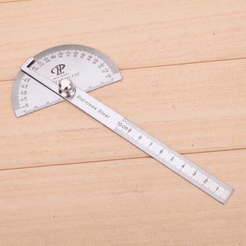 180 graus de aço inoxidável transferidor ângulo localizador régua medição rotativo régua ferramentas para trabalhar madeira para medição ângulos