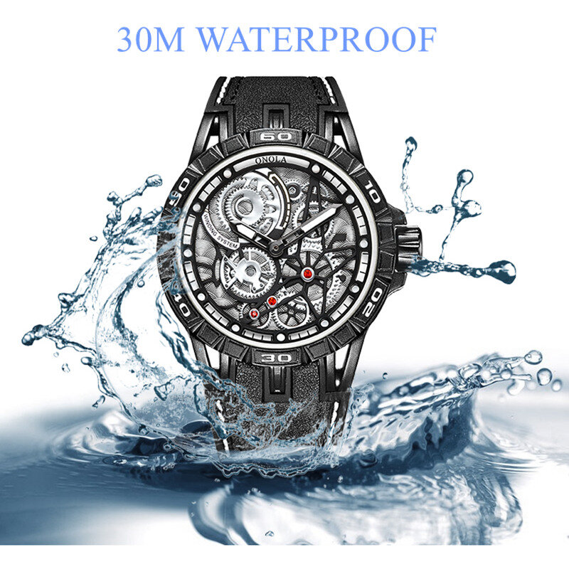 ONOLA Fashion Men Watch Top Brand Luxury Waterproof Sport Mens orologi Silicone Automatic Date orologio da polso militare