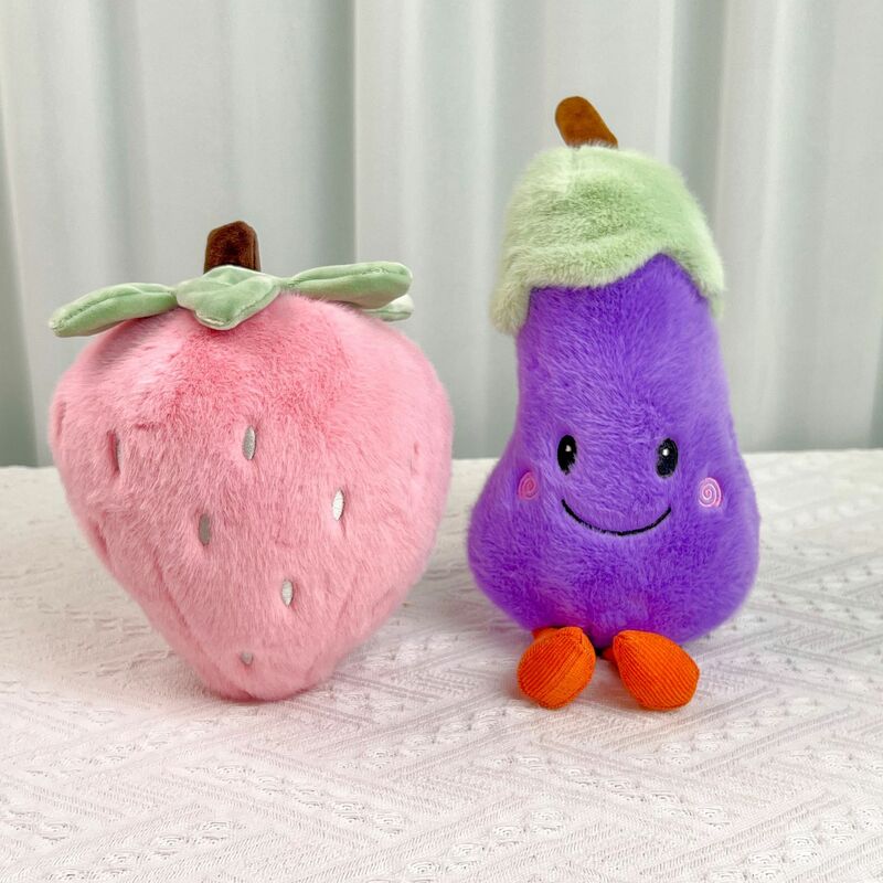 Simpatici giocattoli di peluche per bambole di frutta e verdura di qualità Eggplasia fragola carota signora auto Lambon decorazione bambini regali a sorpresa