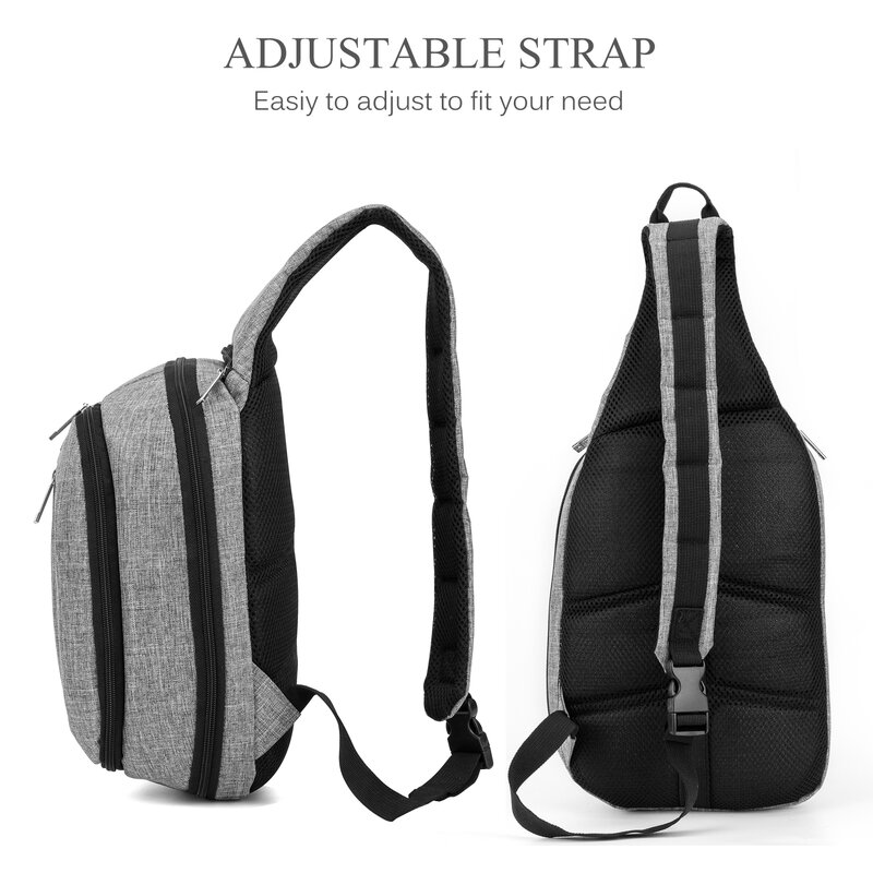 Casual Multi-functional Sling Bag Messenger Bag Crossbody Bag Shoulder Hiking Outdoors Bag For Men/Women,Gray