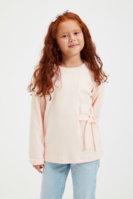 Trendyol Lacing Detailed Ribbed Female Child Knitted Bottom-Top Suit TKDAW22AU0153