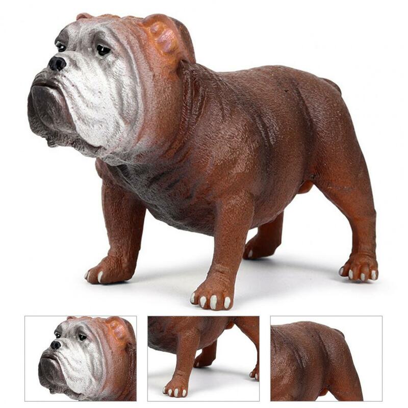 Decoración de mesa creativa, escultura de Bulldog en miniatura, Animal coleccionable, apariencia realista