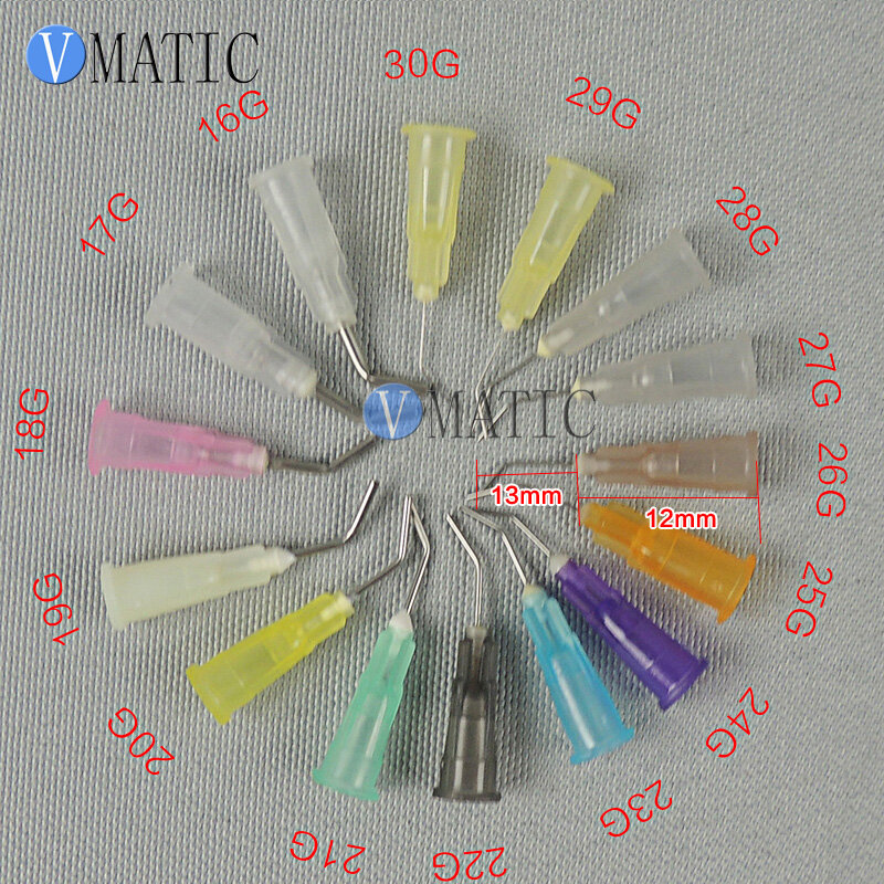 High Quality 100 Pieces 0.5'' 13mm Length 45 Degree Bent 26G Industry Use Bayonet Needle Needle 1/2 Inch
