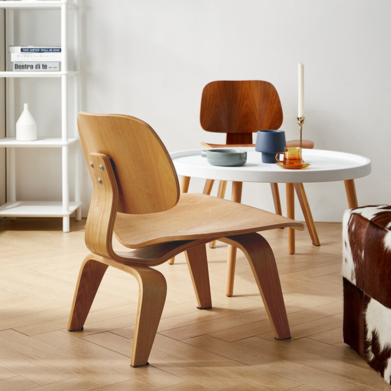 Литой фанерный стул для отдыха с деревянными ножками, ясеня, табурет для гостиной, средневековая деревянная мебель для балкона ZXF