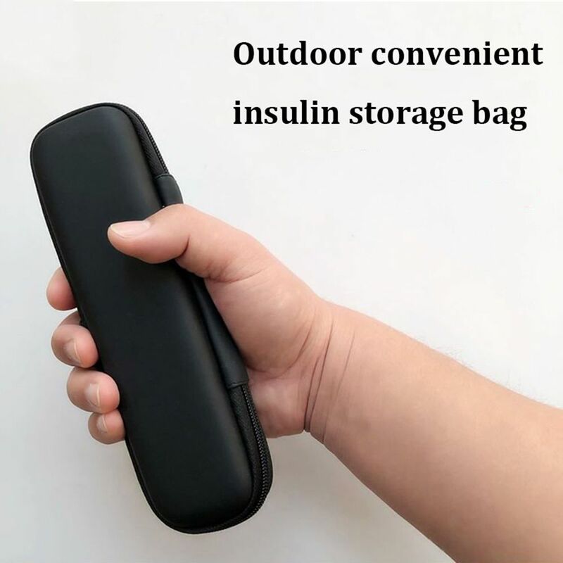 Borsa per il raffreddamento dell'insulina in pelle PU senza custodia da viaggio tascabile per diabetici impermeabile portatile con protezione termica per pillole in Gel