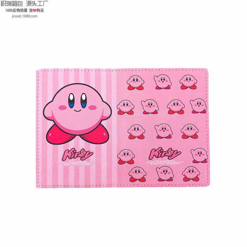 Anime Kirby Possport Cover Cartoon Game Waddle Dee PU custodia per passaporto da viaggio all'aperto per donna ragazza porta documenti ID Card