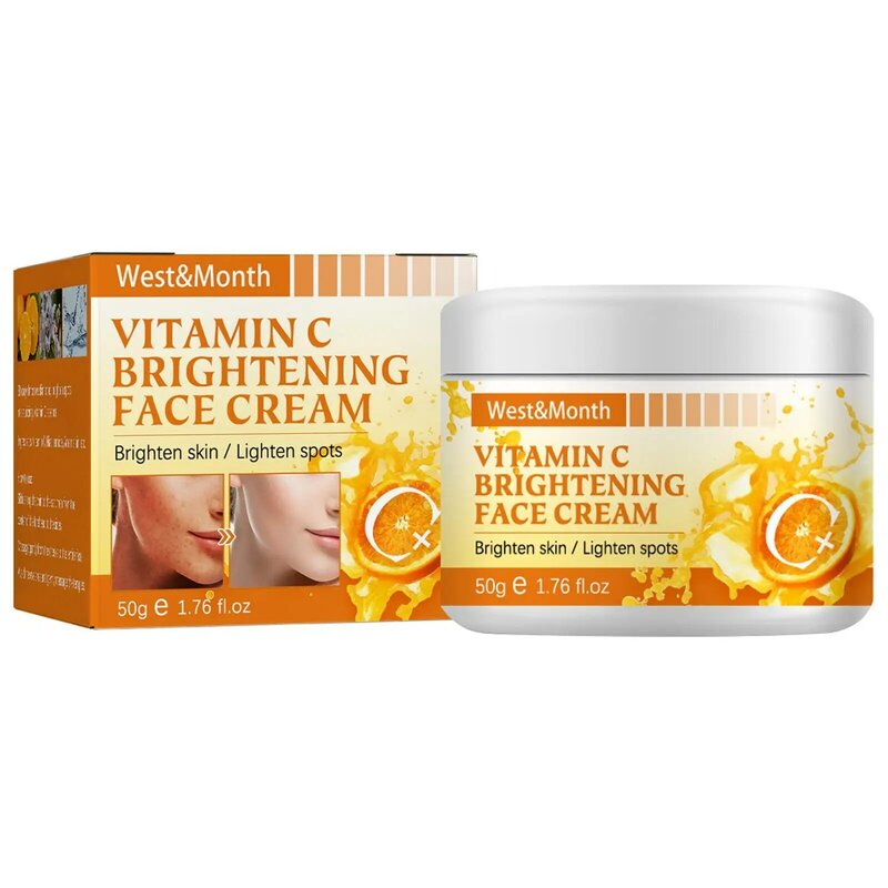 Crema blanqueadora de vitamina C para el cuidado de la piel, elimina manchas oscuras, elimina melanina, ilumina y Antienvejecimiento