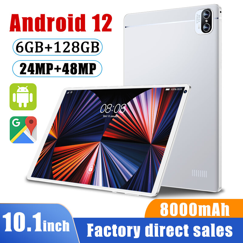 Ноутбук 8000 мАч X5 Android 12 10,1-дюймовый планшет с двумя SIM-картами ноутбук 6 ГБ 8,1 ГБ дешевый десятиядерный Нетбук GPS 24 Мп + 48 мп телефон планшет Pro