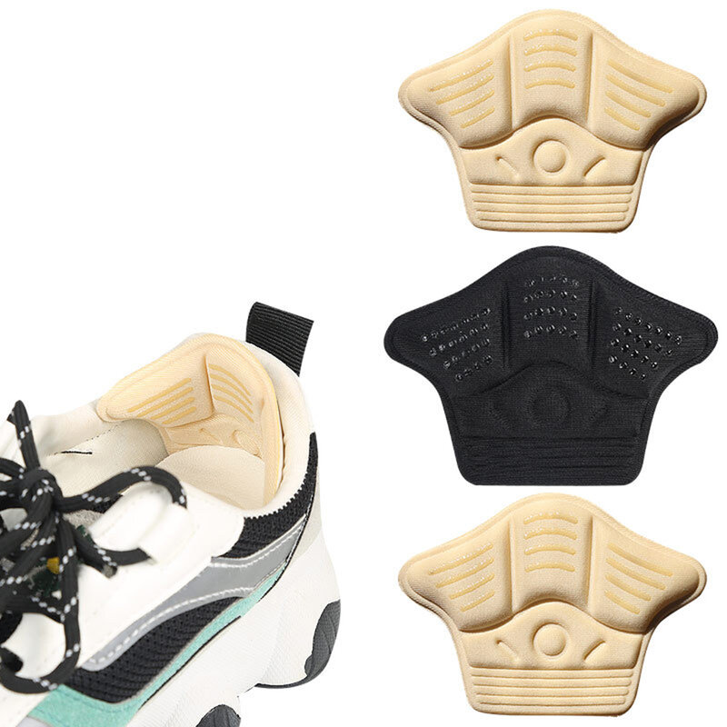 1 par de esportes calcanhar inserção adesivo para sapatos tamanho redutor enchimento salto alto forro protetor calcanhar alívio da dor auto-adesivo almofada