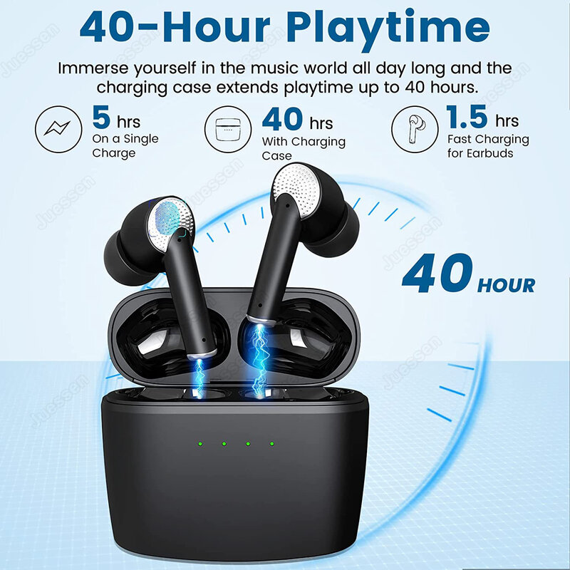 J8 ANC TWS Bluetooth 5.2หูฟังไร้สาย Active หูฟังตัดเสียงรบกวนต่ำ4-mic ENC หูฟังพร้อมไมโครโฟนกันน้ำ