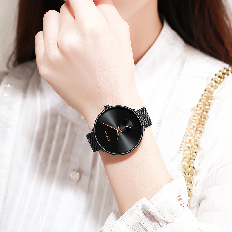 CRRJU Fashion Gold Women Watches Stainless Steel Ultra thin Quartz Watch Woman Romantic Clock Women's Watches Montre Femme