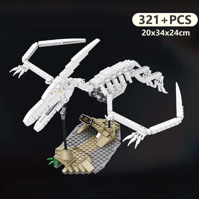 Jouet éducatif pour garçon, figurine de dinosaure Jurassic 3D, squelette, modèle blocs de construction, Triceratops, éclairage lumineux