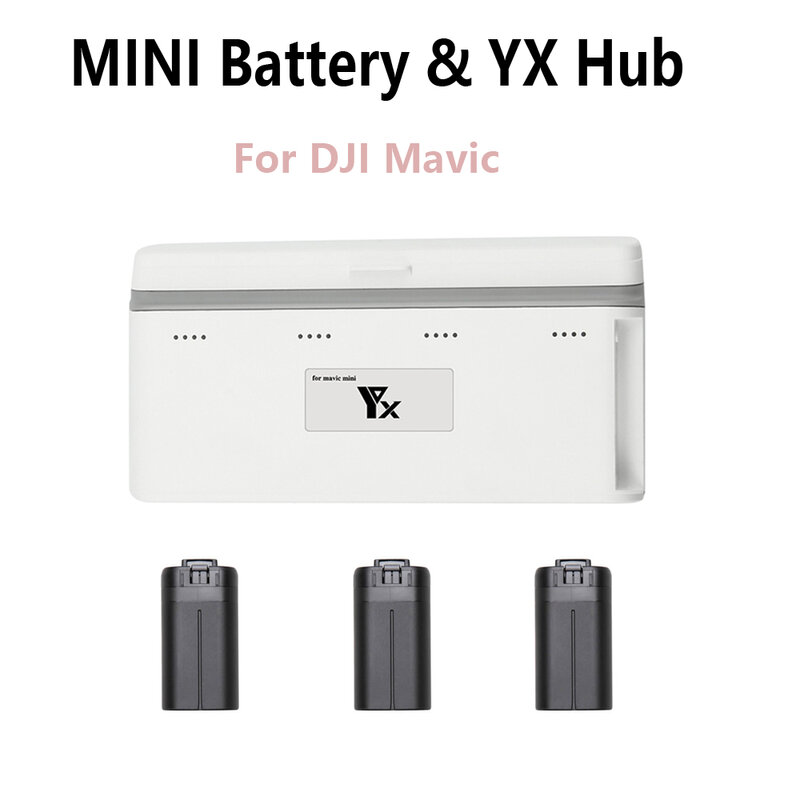 3pcs batteria originale DJI Mavic Mini Drone 30 minuti di volo + Hub di ricarica batteria a due vie per accessori DJI Mavic Drone