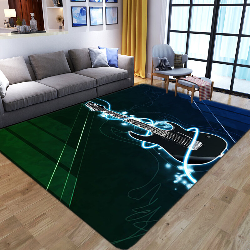 Dywany z nadrukiem 3D do salonu powierzchnia antypoślizgowa kolorowe dywaniki na gitarę sypialnia nocna nowoczesna dekoracja wnętrz zmywalne maty podłogowe