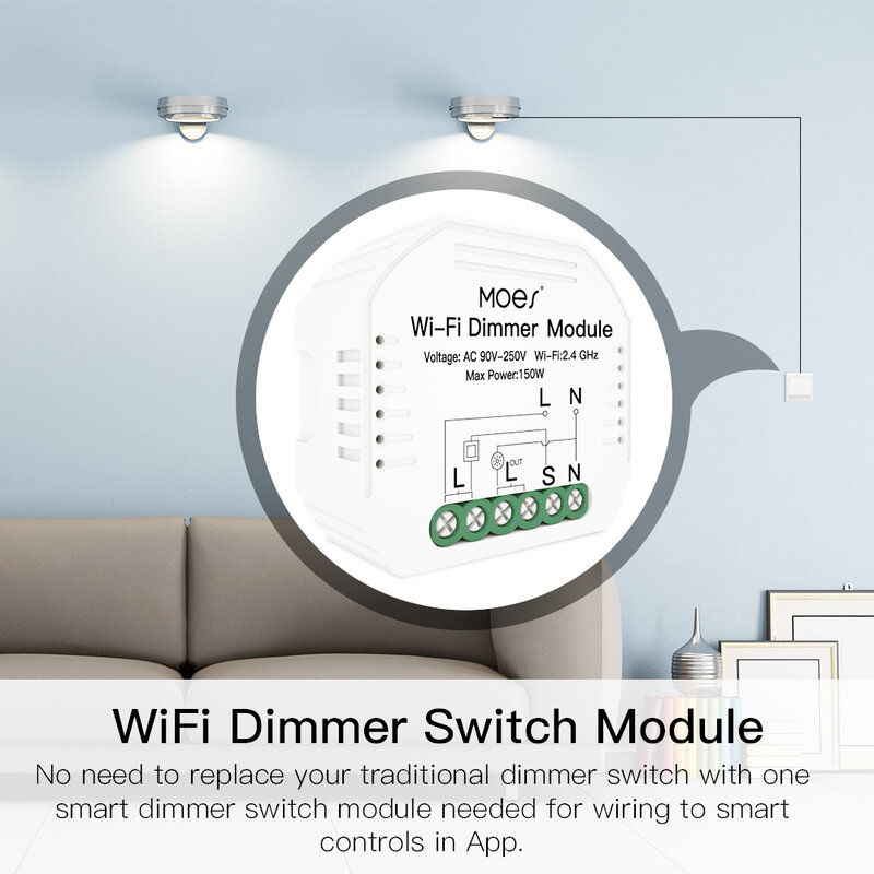 MOES Smart ZigBee WiFi Schalter Modul Licht Dimmer Vorhang Schalter Smart Leben App Fernbedienung Alexa Google Startseite Voice Control