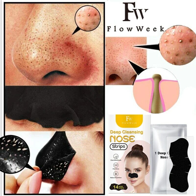 FlowWeek maska usuwająca zaskórniki głębokie oczyszczanie do usuwania zaskórników z paskami nosa i usuwająca pory