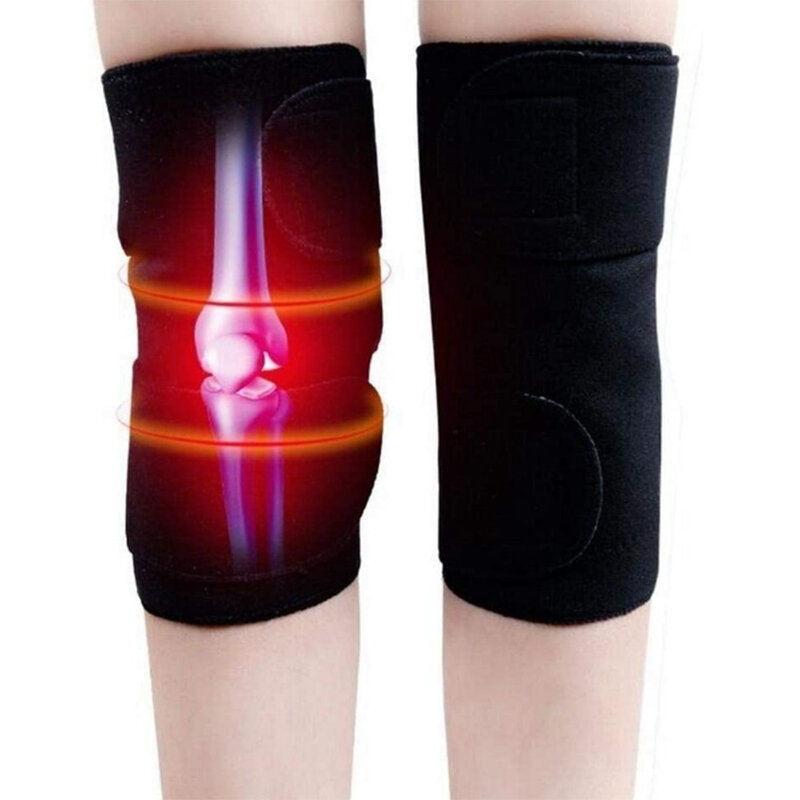 1 Pasang Penopang Lutut Terapi Magnetis Bantalan Lutut Pemanas Otomatis Turmalin Pereda Nyeri Rematik Lutut Patella Pijat Penghangat Kaki