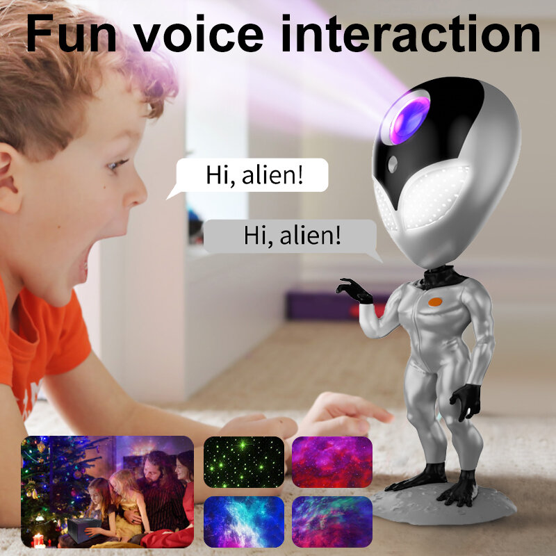 Interactive Star Projection Light With Voice Function Night Lights Festival Ornament Atmosphere Lamp For Bedroom Party Bar