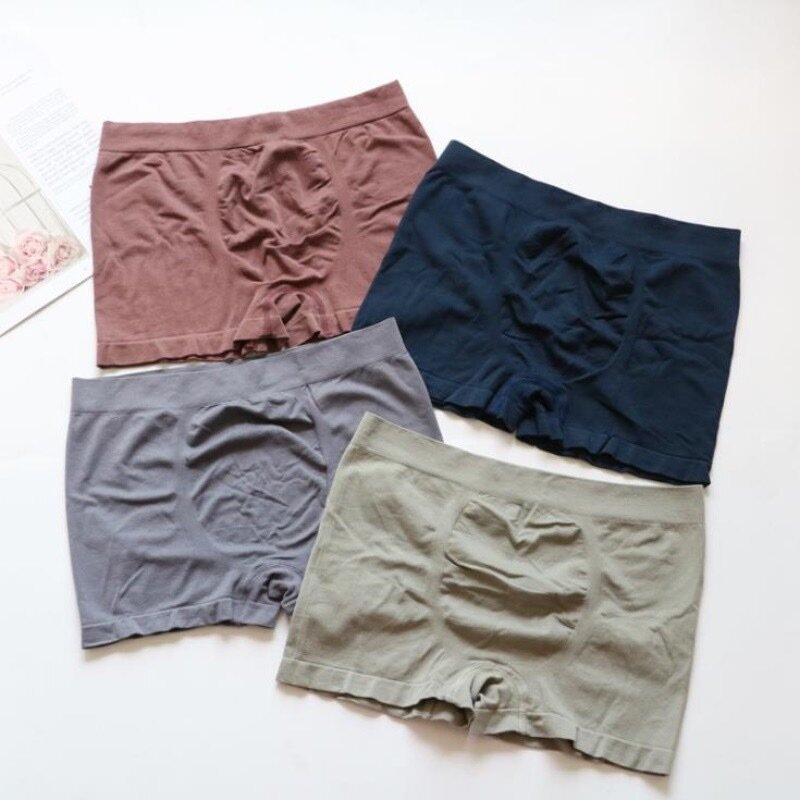 2023ใหม่กางเกงในผู้ชายเซ็กซี่ Breathable นักมวยสบายไม่มีรอยต่อ Man Solid Underpants กางเกงขาสั้น