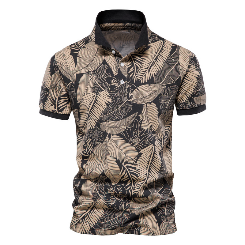 Hawaiian style men's POLO shirt short -sleeved quality casual social men POLO T -shirt summer men's clothing