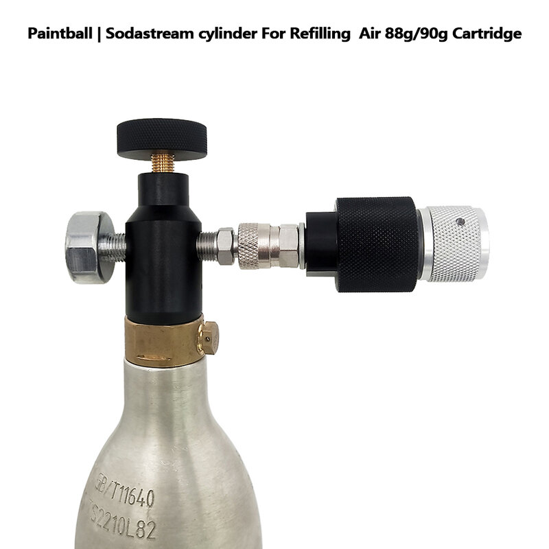 Uzupełnij Adapter adaptera ASA do kapsułki z wkładem CO2 88/90g ze zbiornika z farbą lub Sodastream, gwint M16 * 1.5 W/2000psi