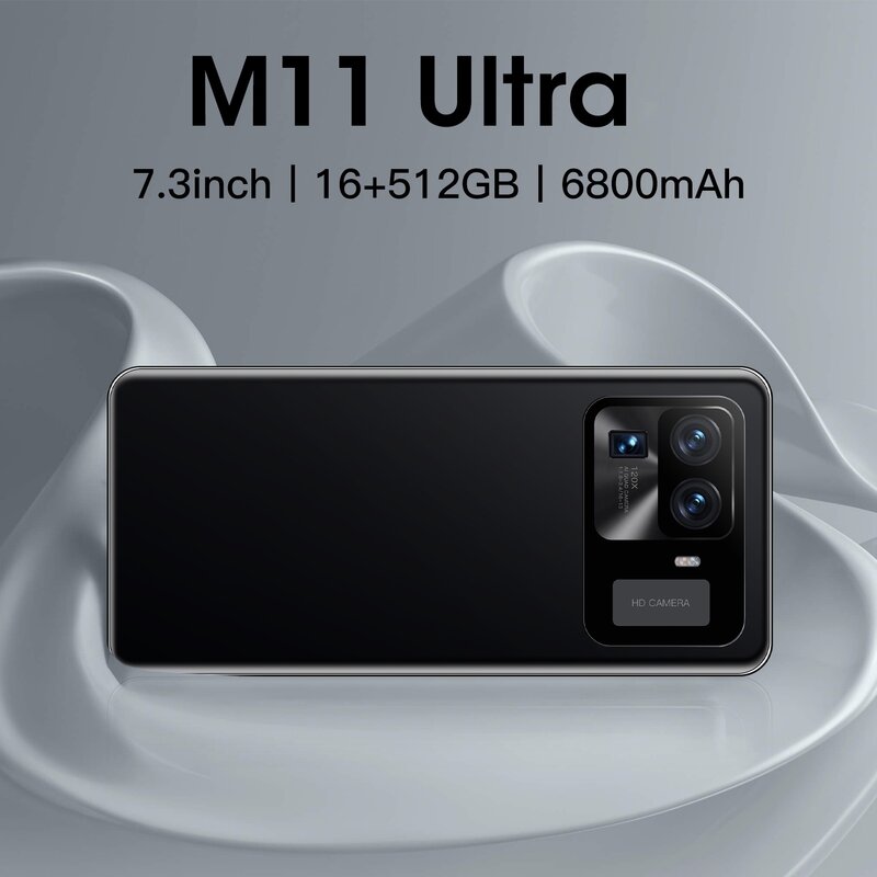 M11 Ultra 16GB + 1TB สมาร์ทโฟน7.3นิ้ว Android 6800MAh 5G Dual Card ปลดล็อกโทรศัพท์มือถือโทรศัพท์มือถือ Global Version