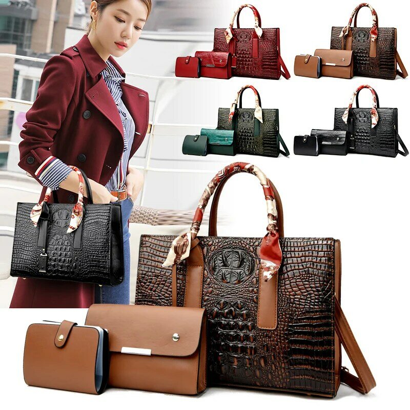 Yiliian tas wanita, tas tangan wanita kapasitas besar, mode, tas wanita motif buaya, tas Dewi temperamen, tas wanita baru 2023
