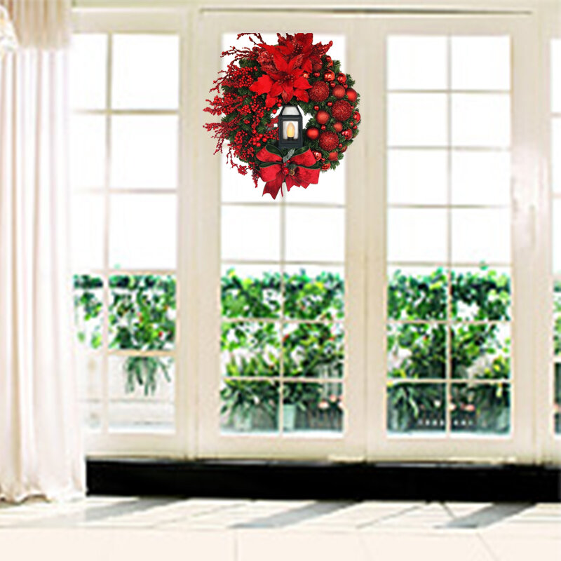9 estilos grande flor arco bola natal grinalda navidad festa de casamento janela da parede lareira escada varanda decoração do jardim