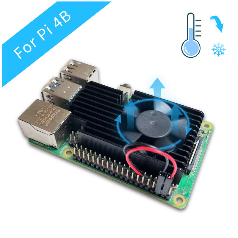 Lüfter Kühlkörper Pi Board Für Raspberry Pi 4B/3B +/3B Plus/3B Universal Fan Kühler modul Platz Pad CNC Extreme kühlkörper