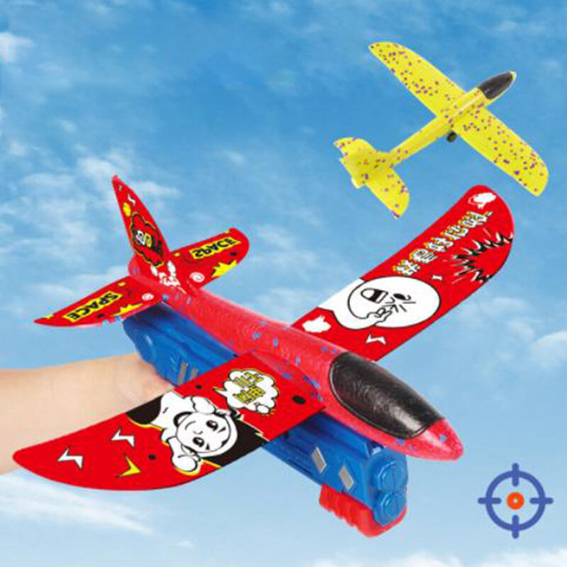 1Pc Foam Airplane EPP Bubble airples aliante Hand Throw Plane Toy for Kids catapulta Guns Aircraft Shooting Game accessori giocattolo