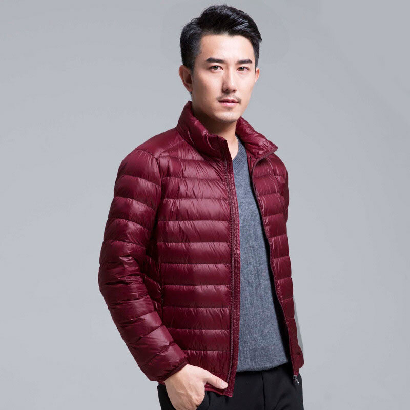 Large Size Men's White Duck Coast Fashion Stand-up Collar Light Loose Jackets Solid Color Winter New Down Coats Male