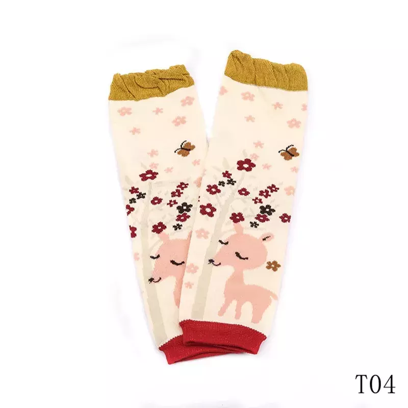 Baby Leg Warmers Girls Cartoon Soft Socks Toddler Cotton Crawling Knee Pads Newborn Floral Printing Kneecap Winter Korea Sock