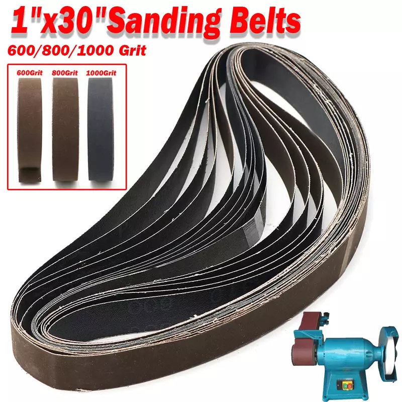 Cinturones de lijadora de 1 "* 30" 600 800 1000 alto pulido grano óxido de aluminio ancho 25 Mm/1 "longitud 762 Mm/30"