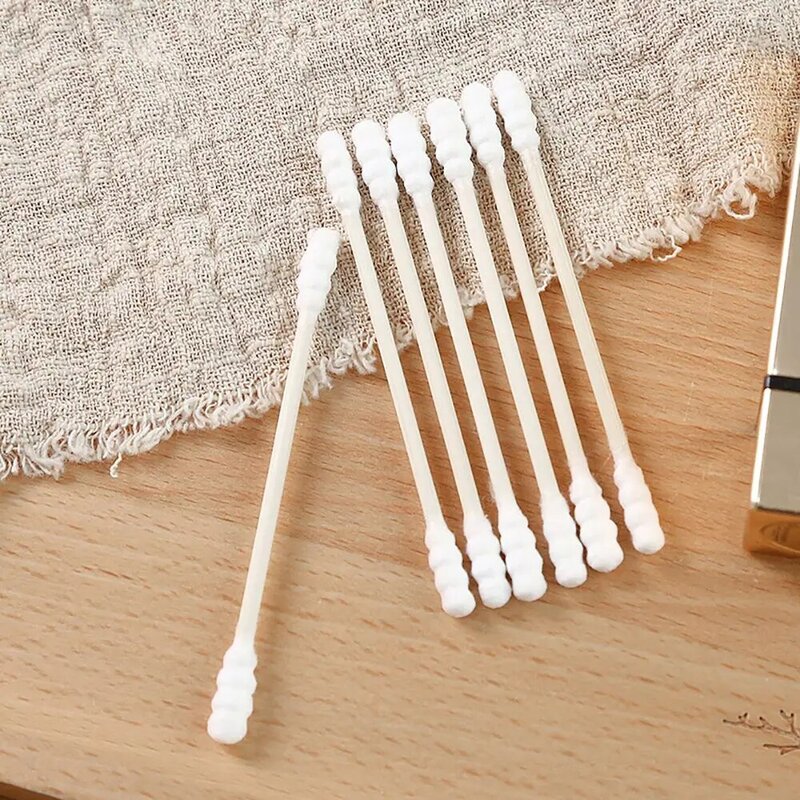 200pcs/box Cotton Swabs Double Head Disposable Wooden Sticks for Ear Cleaning Eyebrow Lipstick Applicator Cotton Buds