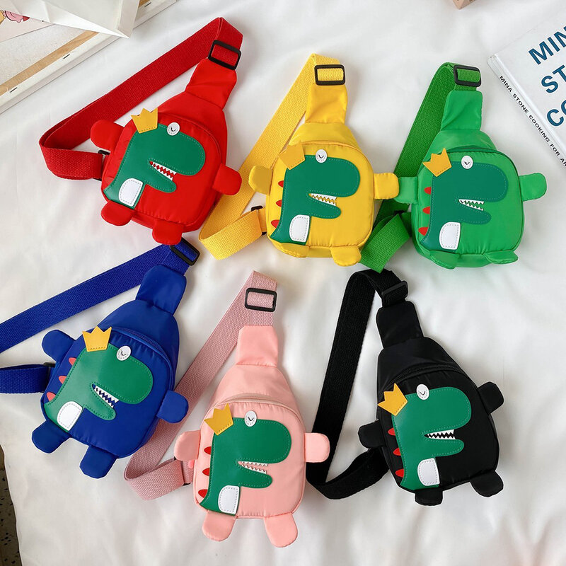 Cute Cartoon Kids Cross-torebka Toddler Baby Dinosaur Kids Fanny torba na klatkę piersiową Travel Phone Anti-Theft Organizer Chest Package