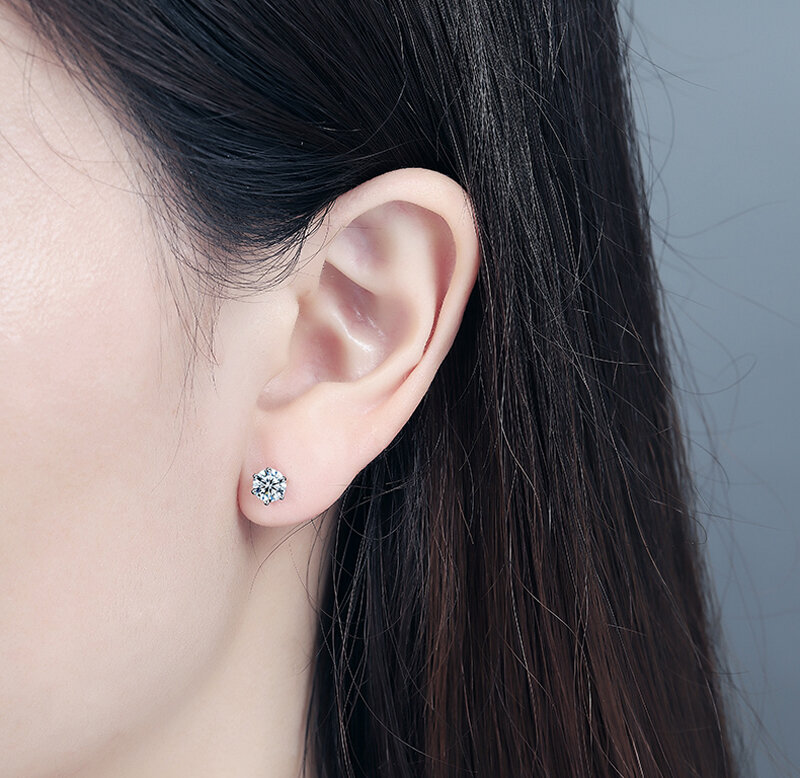 Verkaufen zu einem verlust! Original Tibetischen Silber S925 6mm Kleine Zirkon Stud Earing Ohrringe Für Frauen Geschenk Korean Fashion Schmuck E168