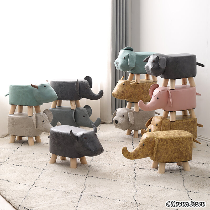 Footstool Creative Chair Shoe Stool Child Chair Cute Animal Sofa Low Chair Small Chair Baby Chair Cute Dog Footstool