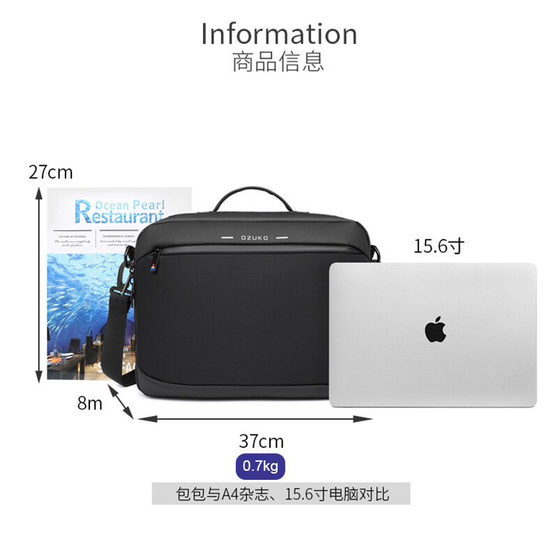 다기능 방수 비즈니스 태블릿 방수 숄더백 남성용, 맥북 노트북 가방, 메신저 가방, 신상