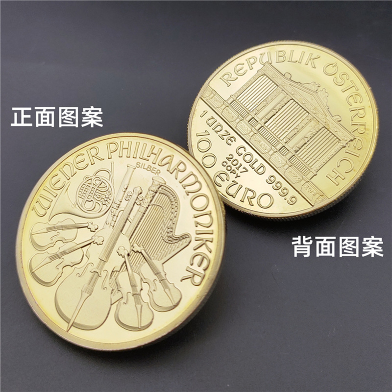 Austriacka pamiątkowa moneta 2015 wiedeńska orkiestra symfoniczna złoty Medal pamiątkowy Medal złota moneta kolekcje Home Decoration