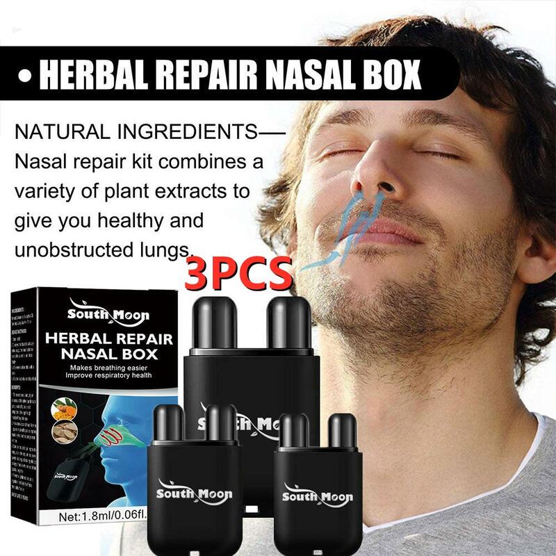 Nasal Herbal Box for Liver Health Care, Reparação nasal vegana, Caixa de limpeza, Aliviar a congestão nasal, 3X