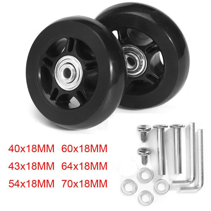 1Set Axles Repair Kit 40/43/54/60/64/70mm Silent Travel Luggage Wheel With Screw Suitcase Parts Axles Resistant Flexible Durable