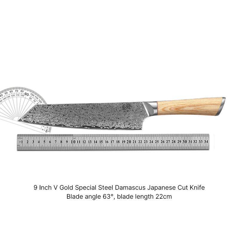 ตัดมีด8นิ้วมีดดามัสกัสมีดครัว Sharp ญี่ปุ่น Santoku มีด Professional Cleaver พรีเมี่ยมหั่นมีดยูทิลิตี้